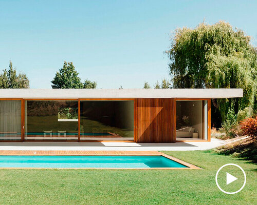 two concrete planes cantilever above the living zones of hara house in bilbao