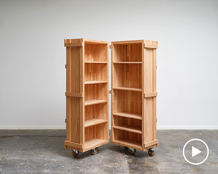 cabinet on wheels by anna søgaard reflects on our daily needs and their importance