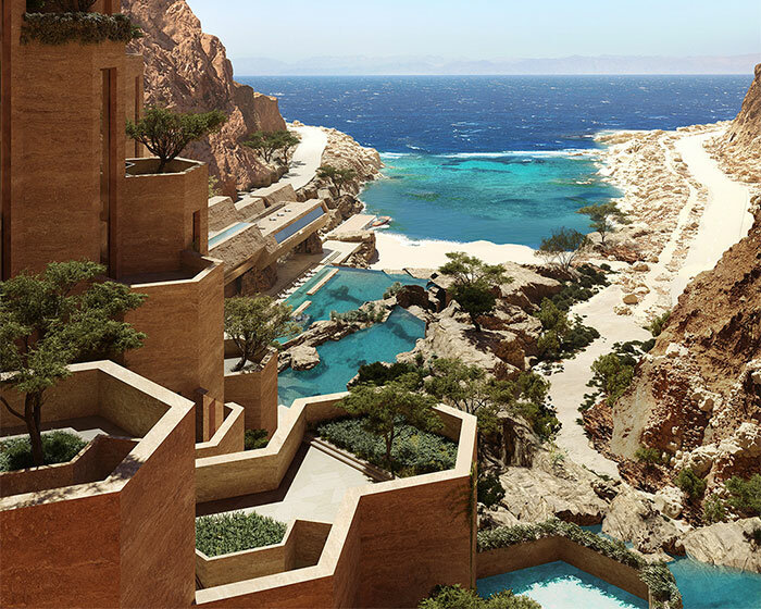 NEOM's latest destination, siranna, is an exclusive hexagonal-pillar retreat in saudi arabia