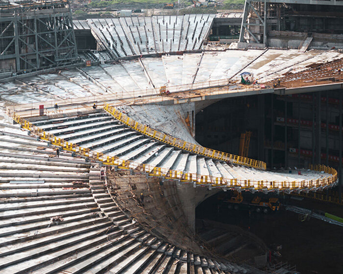 snøhetta shares construction progress of spiraling grand opera house in shanghai