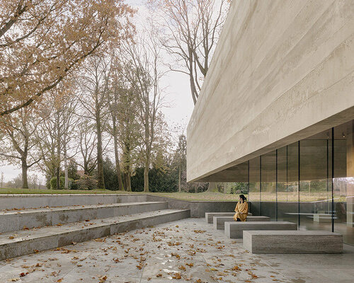 KAAN architecten adds floating visitor center to netherlands american cemetery