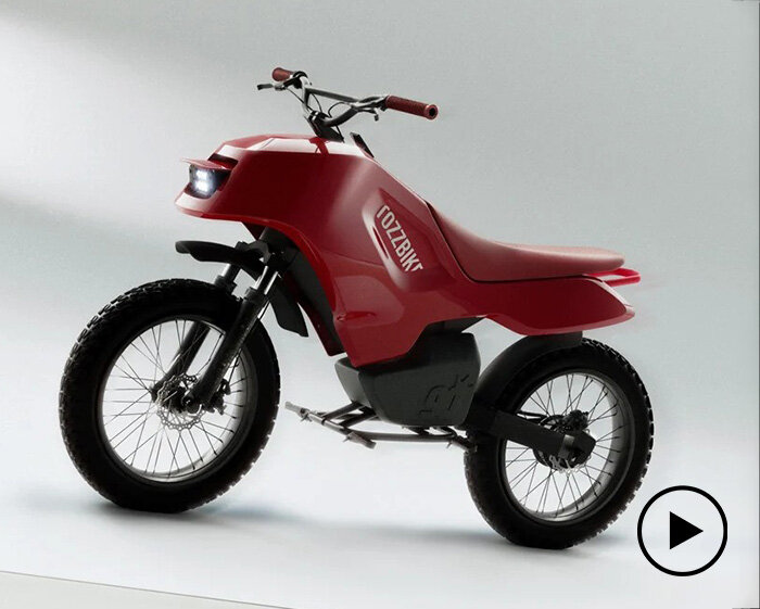 joyce'90 electric motorbike revives the 90's with pop-up headlights & integrated boombox