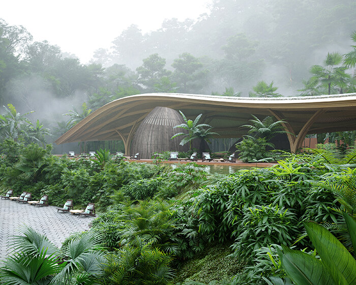 brazilian architect victor ortiz cloaks 'copii spa' with a billowing timber roof