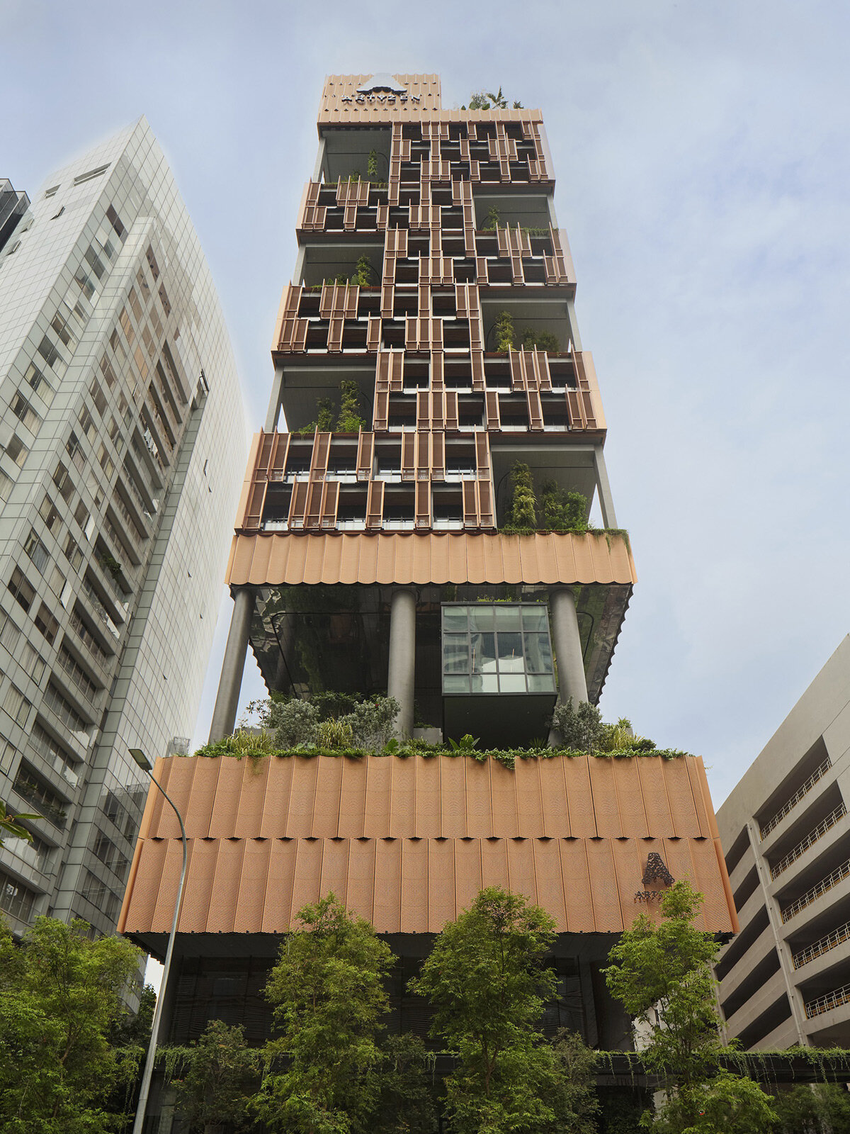 hanging garden facade fronts ONG&ONG's artyzen singapore hotel