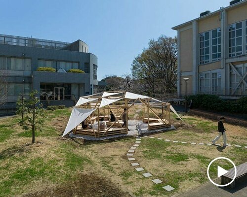 wooden hiyoshi pavilion by japanese university students creates new gathering space