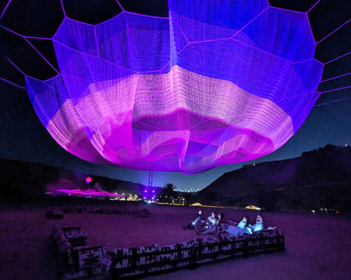 janet echelman's braided earthtime sculpture in riyadh is a visual echo of tsunami ripples