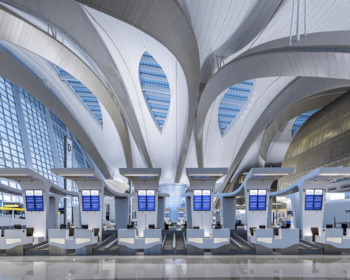 KPF's zayed airport terminal evokes windswept desert dunes outside abu dhabi