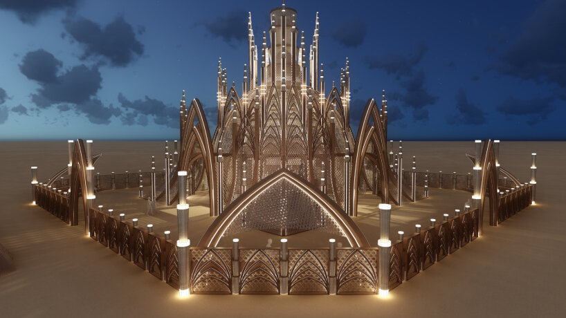 Burning Man Welcomes 2024 Temple Inspired By Neo Gothic Art Deco And   Burning Man 2024 Temple Together Black Rock City Caroline Ghosn Designboom 15 