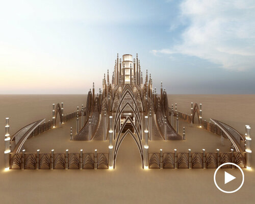 burning man welcomes 2024 temple inspired by neo-gothic, art deco and khaizaran styles