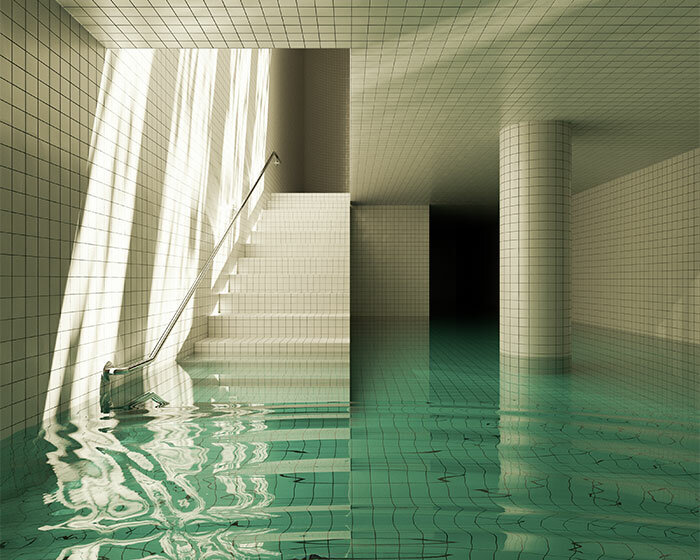 diving into 3D artist jared pike's pool dreamscapes and imaginary liminal interiors