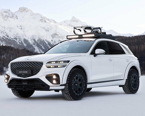 genesis gv70 snow concept EV races on show at white turf 2024, st moritz