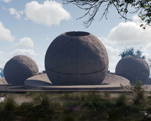 MAKHNO studio envisions its KHRAM temple as three spherical prayer rooms in ukraine