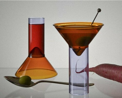 TRAGA’s bifunctional glass is perfect for both martini cocktails and shots