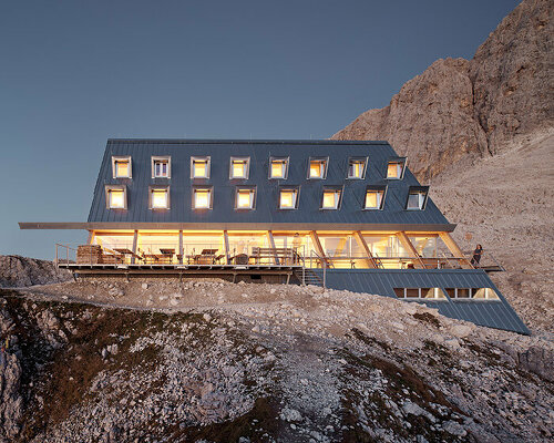 senoner tammerle gives alpine architecture a minimalist spin with santnerpass hut