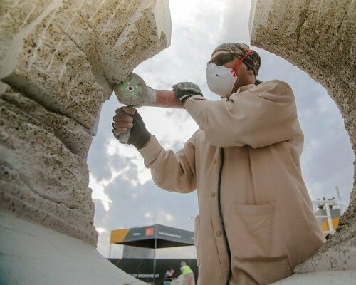 riyadh's tuwaiq sculpture carves dimensions of movement in local granite