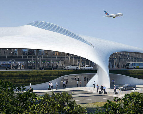 MAD architects designs sculptural lishui airport as a 'bird in a garden'