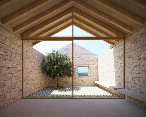 P4architecture converts rustic barn into an open subterranean retreat house in rhodes