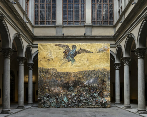 in palazzo strozzi, anselm kiefer exhibits god’s fallen angels using wax, sand, flowers and ash