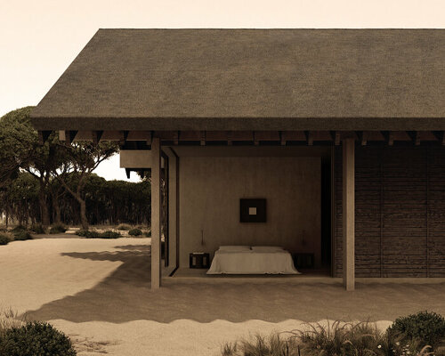 semi-enclosed casa serena instills calm with its earth-toned concrete palette in portugal