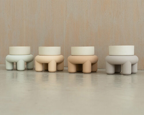 yongsik kim's curvy como pet table collection is made of 100% silicone