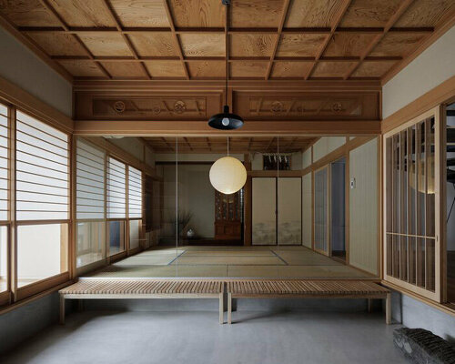 ribbed cedar panels clad house hongo's interior by n.yamada in japan