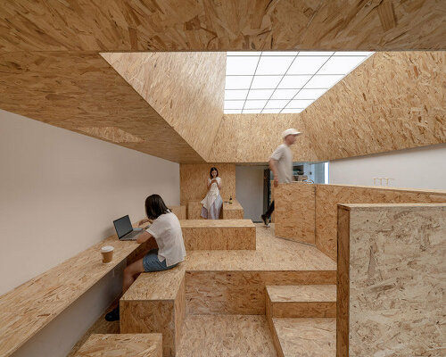 INSIDE guangzhou coffee shop is a curated maze of oriented strand board