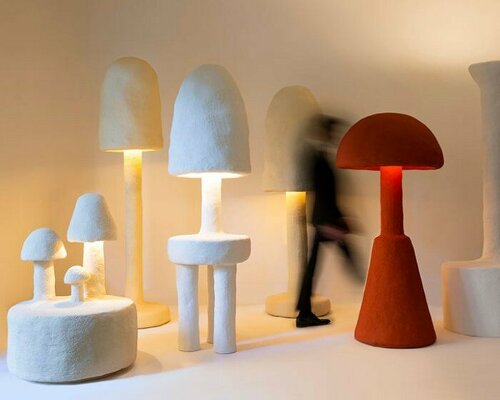 concrete shiitake lamps by mary-lynn and carlo massoud illuminate design doha