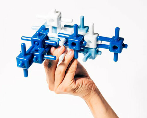 modular human-shaped blocks interjoin to create countless building combinations