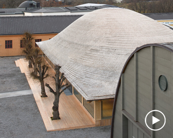 elding oscarson builds sweeping visualization dome as museum extension in stockholm