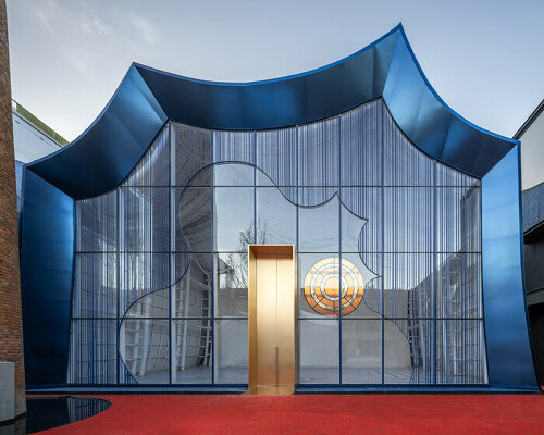 blue undulating metallic hills crown multifunctional structures by wutopia lab in shanghai