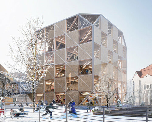 bjarke ingels group takes to university of kansas with mass timber 'makers KUbe'