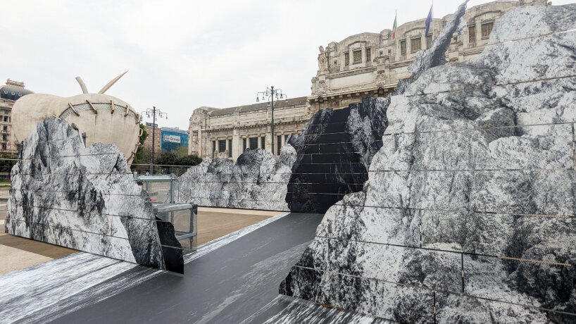 JR’s new monumental rock installation ‘la nascita’ emerges in front of ...