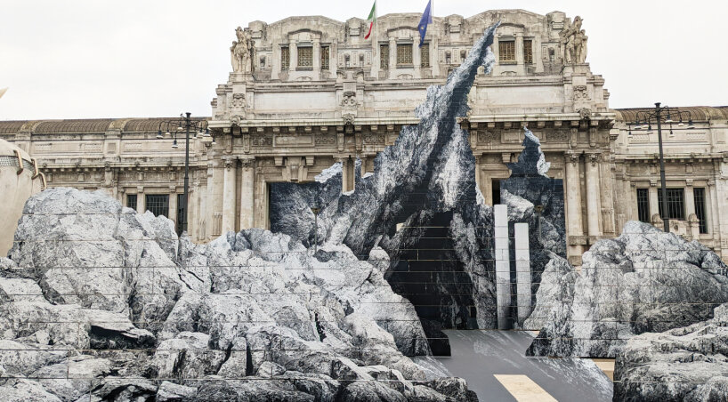 JR’s new monumental rock installation ‘la nascita’ emerges in front of ...