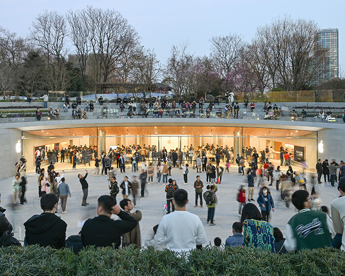 foster + partners' new jing'an apple store is designed like an amphitheater in shanghai