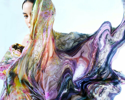 kim mesches’ color-changing resin tops and dresses shift with heat-activated technology