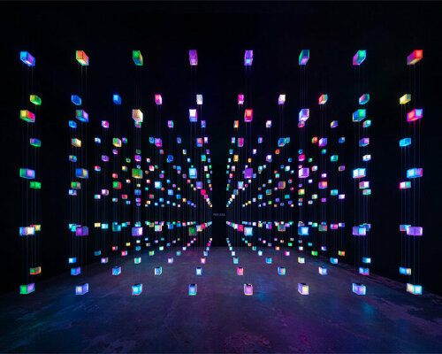 preciosa lighting’s crystal beat 2 installation dazzles with retro gaming aesthetics