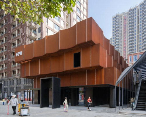 dazhou and associates wraps art gallery in china in rippling corten steel