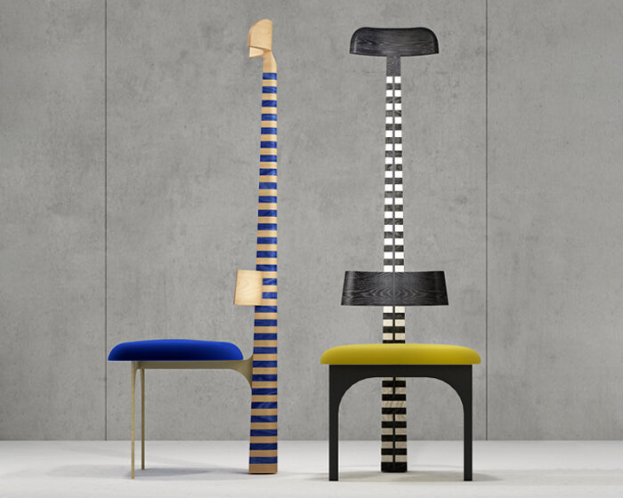 george geara's ECHELLE chairs expand like a ladder to embrace the human body