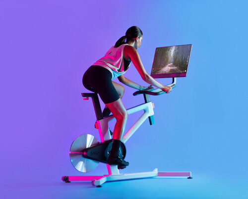 LAYER and saga's holographic exercise bike immerses riders in VR environments