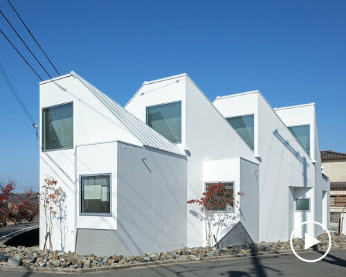 sculptural saw-tooth roof tops kenji ido's white residence in japan