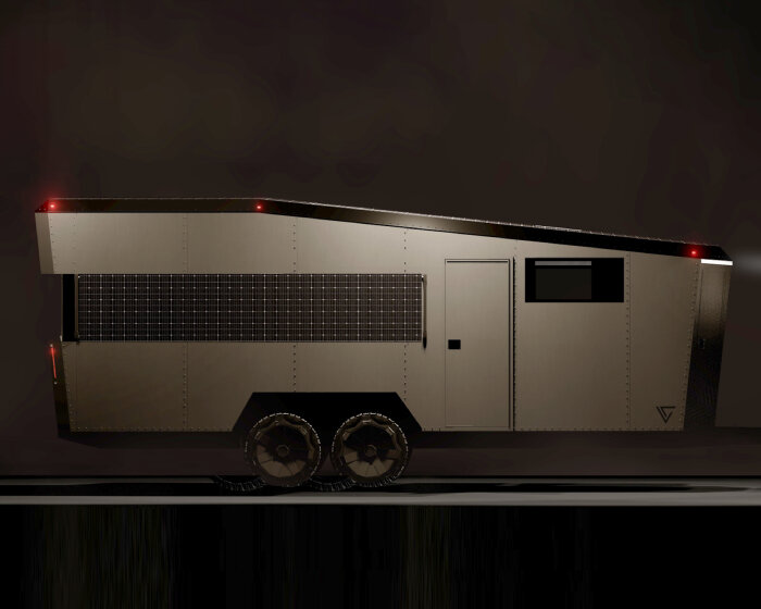 living vehicle introduces cybertrailer, a solar-powered electric RV inspired by tesla cybertruck