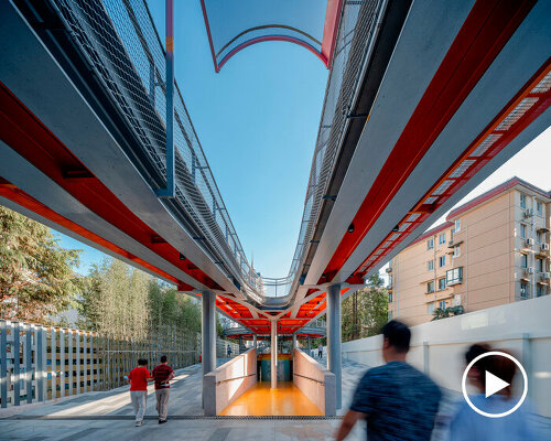 atelier liu yuyang architects transforms former rail line into vine-like walking belt in shanghai