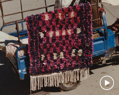 stüssy upcycles its t-shirts and wool from atlas mountains into boucherouite moroccan rugs