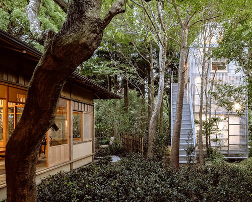 architect osamu morishita scatters translucent cabins among japanese forest