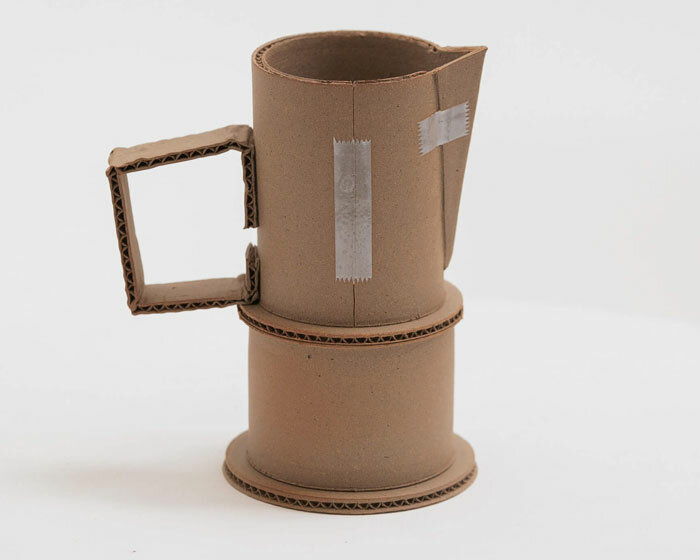 cardboard pottery? jacques monneraud's ceramic vessels look like they're made from carton
