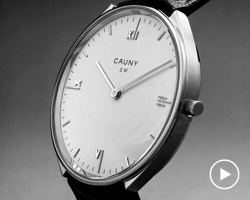 curved spring bars embrace cauny watch's case designed by eduardo souto moura
