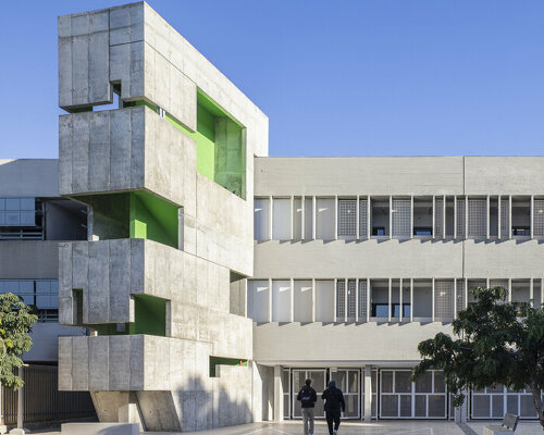 pops of color breathe new life into 1960s abandoned brutalist building