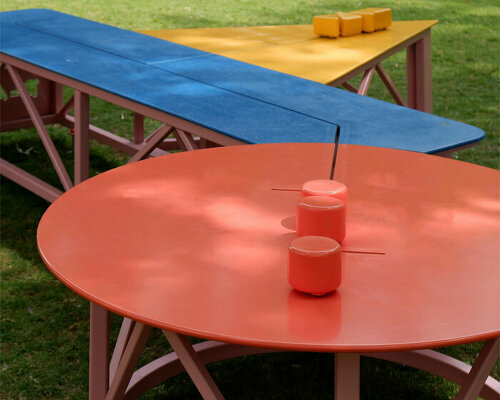 colorful shape-sorting puzzle installation sets up a creative children's play place in london