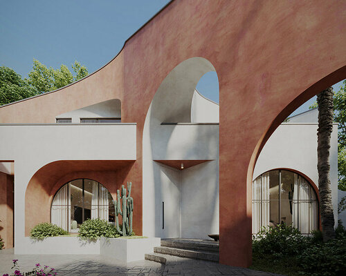 iranian architects sculpt 'jan-E ja villa' with intersecting walls and layered arches