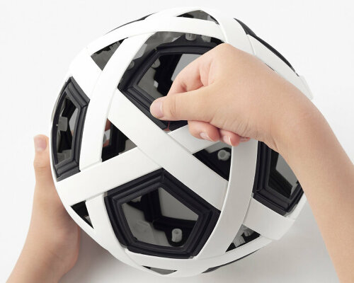 give it up for nendo and its non-inflatable soccer ball that you can assemble yourself